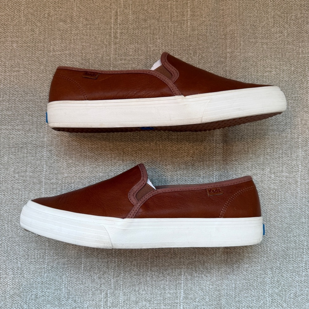 Keds Double Decker Leather Slip On 7.5 Wide - Picture 4 of 14